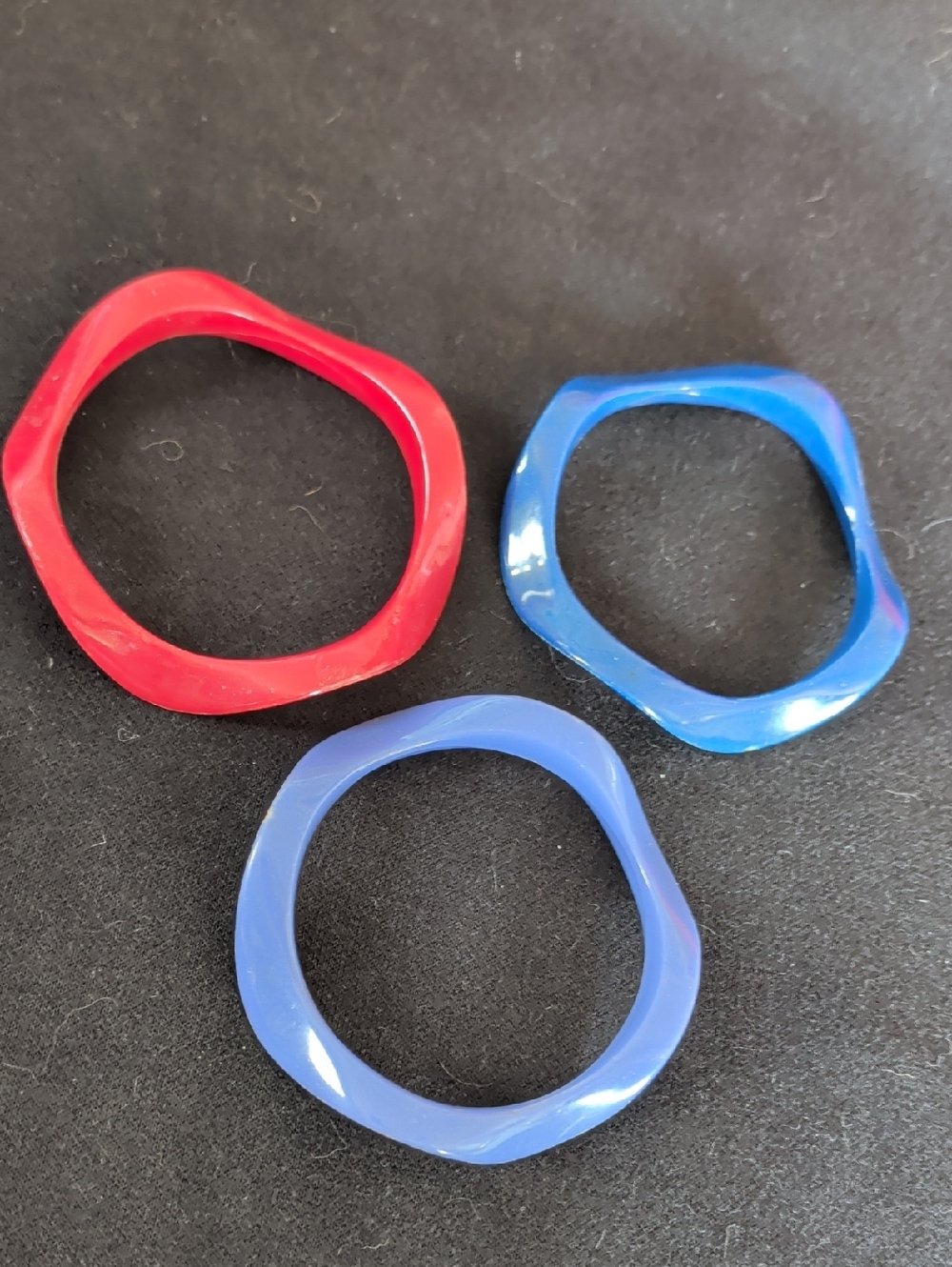 Colorful Geometric Bangle Bundle - Red & Blue Mix